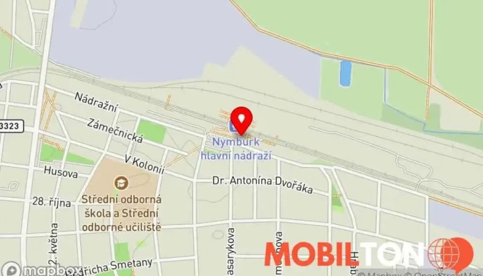 mapa Stanice Nymburk Kavárna, Pekařství v P. Bezruče 361