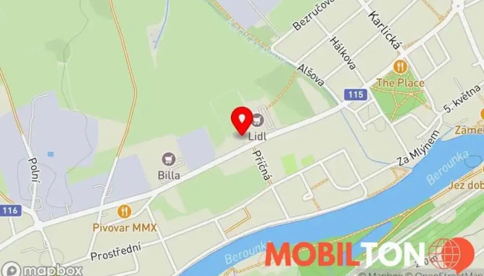 mapa Stará Bárka Restaurace v Lety-Dobřichovice