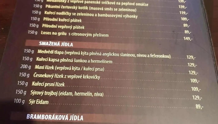 Stara Orlovna Menu - Hanácké Nám. 802