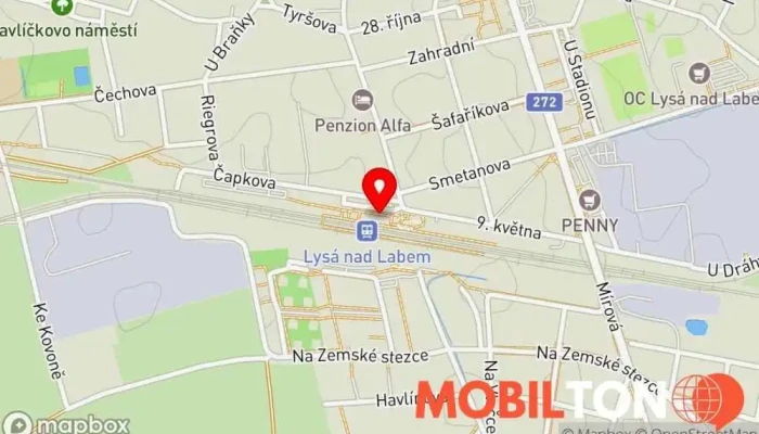 mapa Staročeská jídelna - Nádražní restaurace Restaurace v 1, Čapkova 508