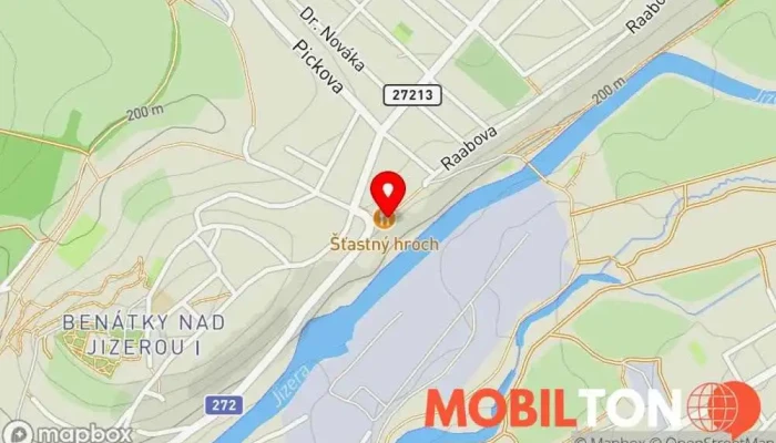 mapa Šťastný hroch Hospoda v Raabova 108