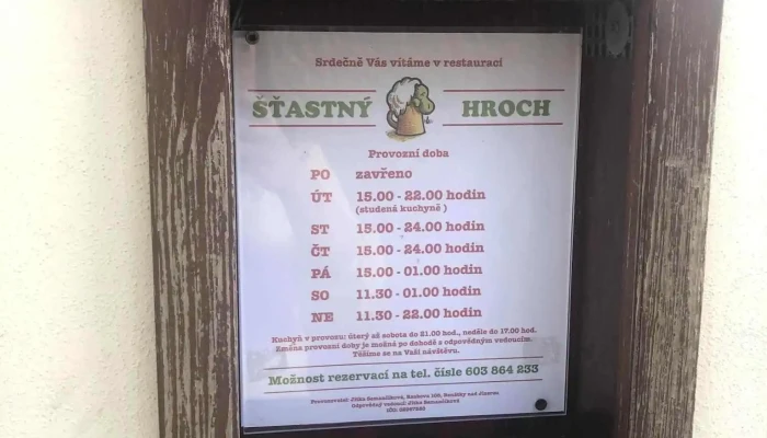 Stastny Hroch Menu - Raabova 108