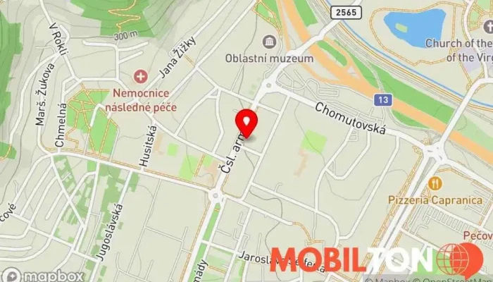 mapa SteakBar 66 Restaurace v 92, Čsl. armády 1553