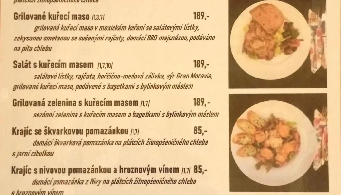 Stodola -  Menu - Karlštejn