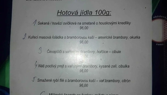 Stracka Restaurace Menu - Straky