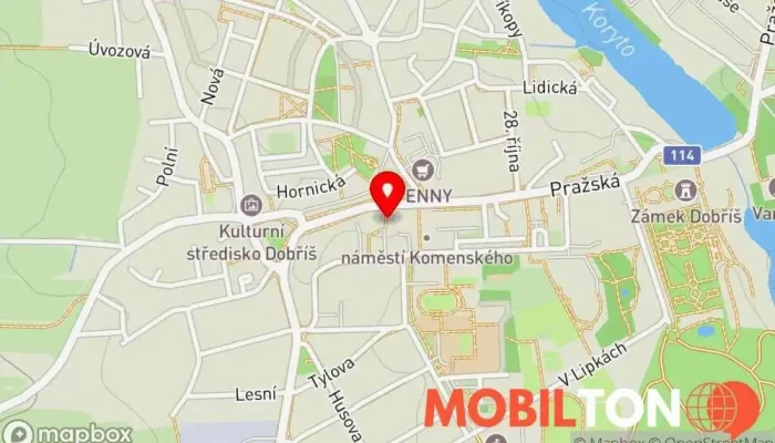mapa Street Food Hruška Bistro v Mírové nám.