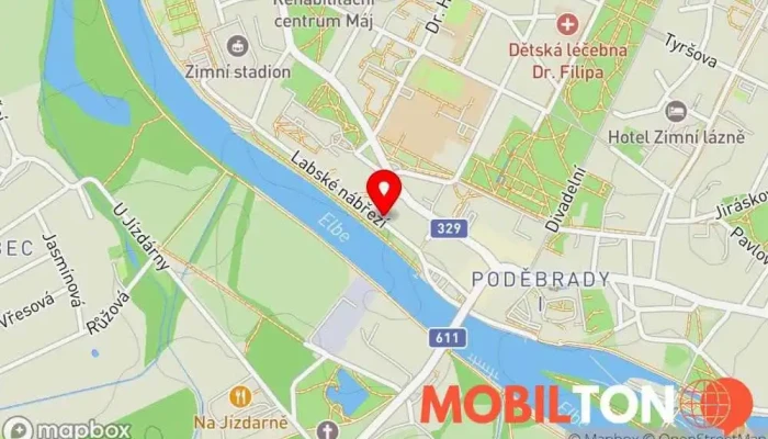mapa Street Perk Bar a gril v Labské nábř.