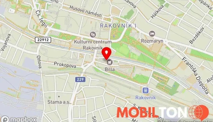 mapa Supermarket BILLA Supermarket v nábř. Dr. Beneše 2509