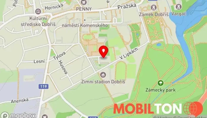 mapa Tankovna Modrá Kočka Restaurace v Školní 36