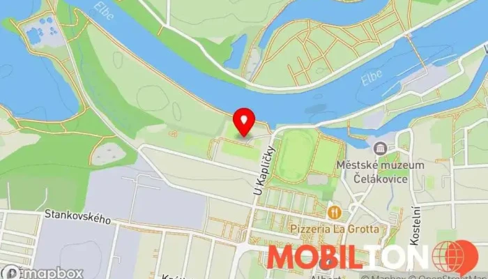mapa Tenisový klub Čelákovice, o.s. Sportovní komplex v U Kapličky 1705