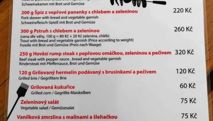 Teraska U Packy Menu - Dolní Nám. 247