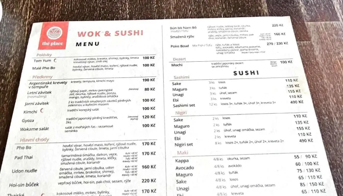 The Place -  Menu - Pražská 1101