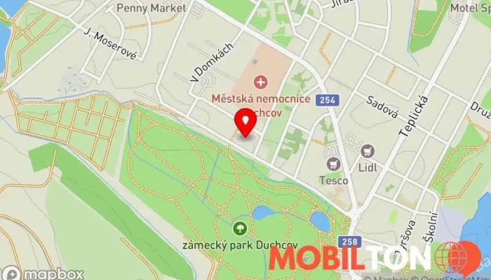 mapa TIPÁČ DUCHCOV Restaurace v Horská cesta 1243/6
