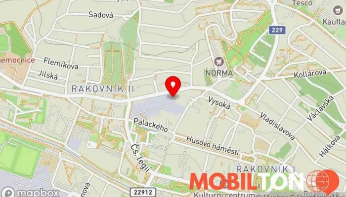 mapa Tradiční pivovar v Rakovníku, a.s. Pivovar v Havlíčkova 69