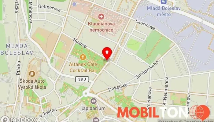 mapa Trafačka Rychlé občerstvení v tř. Václava Klementa