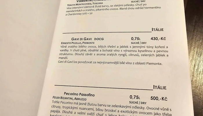 Trattoria Don Vito -  Menu - Benešova 7