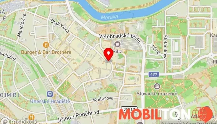 mapa TRIOMOBIL Prodej mobilních telefonů, Opravna mobilních telefonů v Hradební 1236
