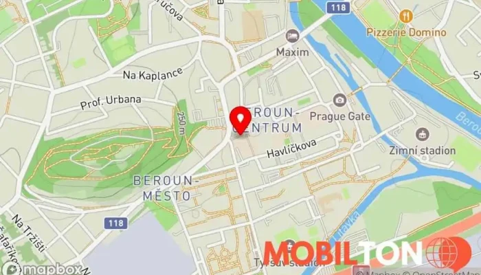 mapa TURBO PIZZA Beroun Pizzerie v V Plzeňské bráně 112/3