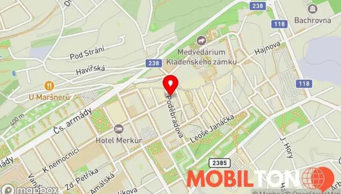 mapa TURBO PIZZA Kladno Restaurace v Poděbradova 412