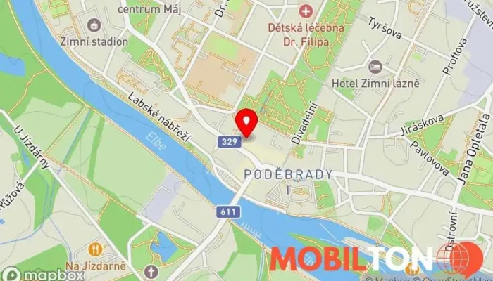 mapa TURBO PIZZA Poděbrady Restaurace v Poděbrady II