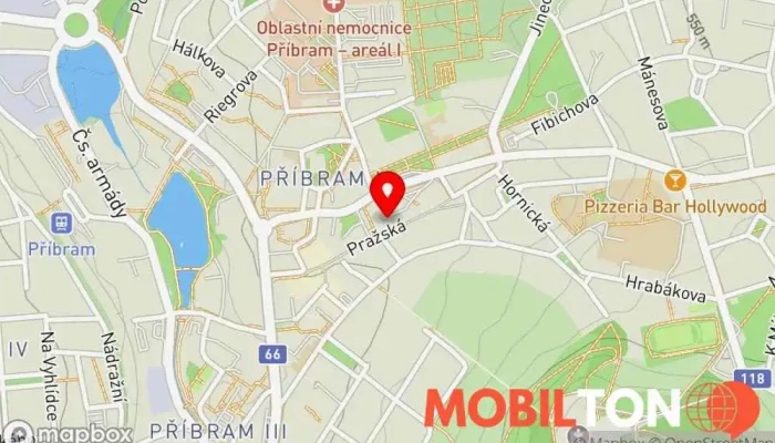 mapa TURBO PIZZA Příbram Pizzerie v Pražská 12