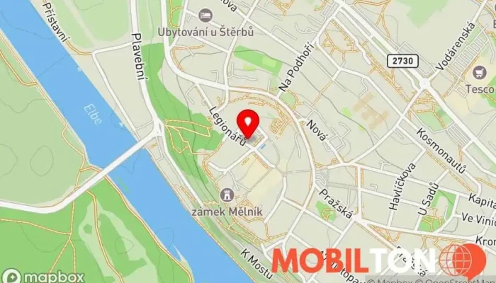 mapa Turistické informační centrum Mělník Turistické informační středisko v Legionářů 51