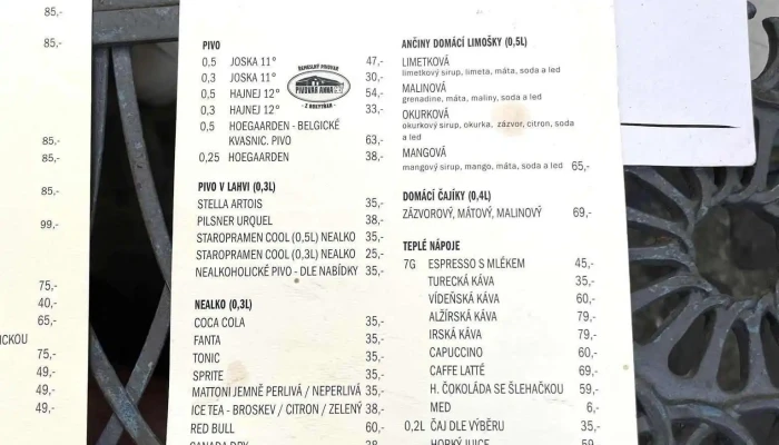 U Anny Smejdirky Menu - Dlouhá Tř. 02/91