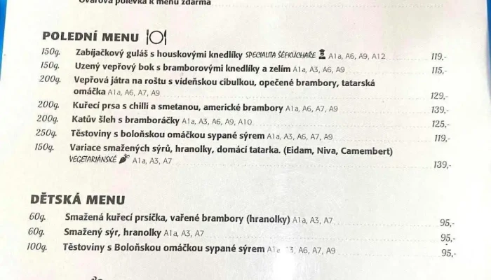 U Benaku Menu - Náměstí F. X. Svobody 258