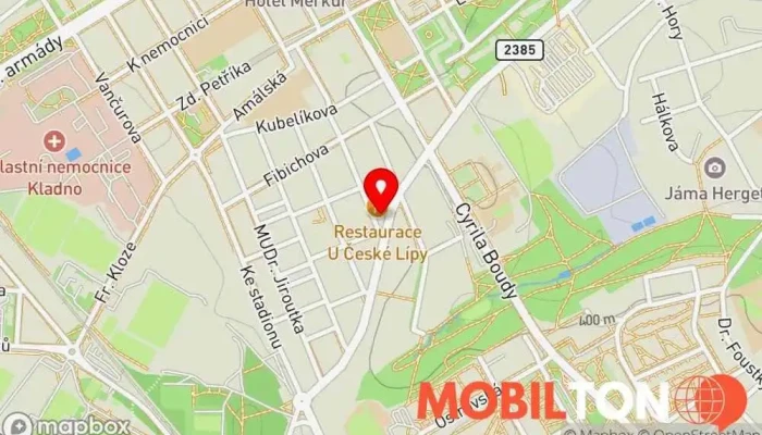 mapa U České lípy Restaurace, Hudební DJ, Bar s živou hudbou v P. Bezruče 1701