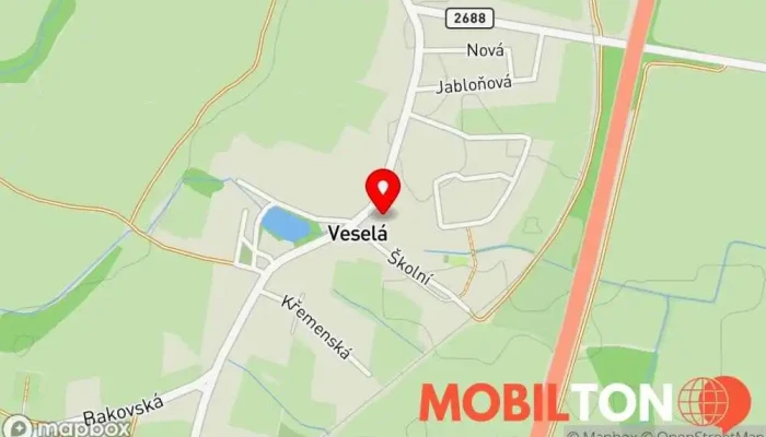 mapa U Českého Lva Restaurace v Veselá