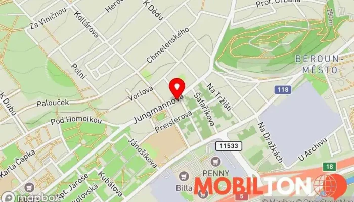 mapa U Císařů Hospoda v Beroun-Město