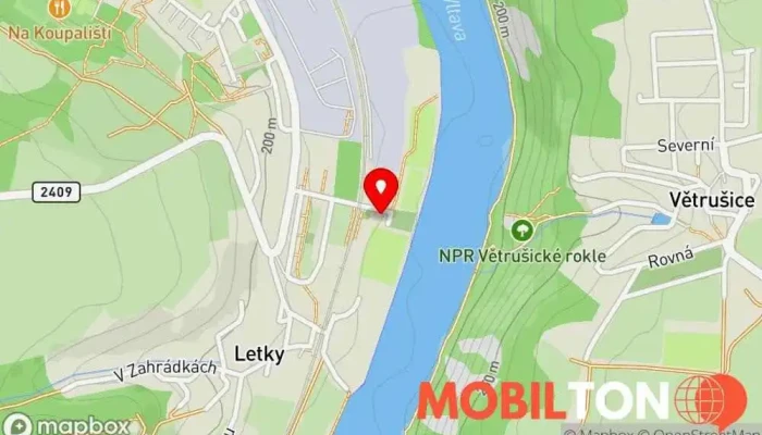 mapa U Fotbalového hřiště Hospoda v U Přívozu 779