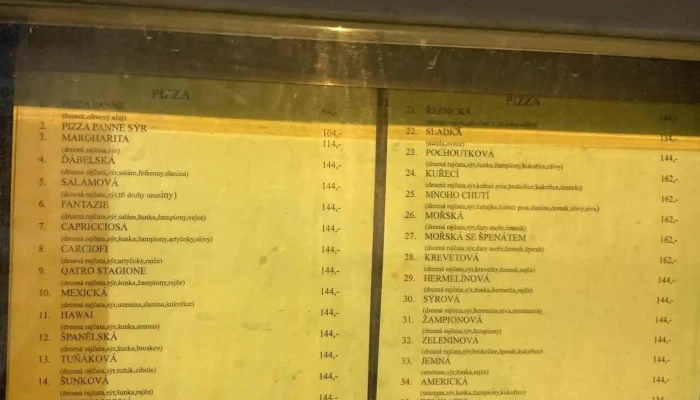 U Hilsnera -  Menu - Palackého 266