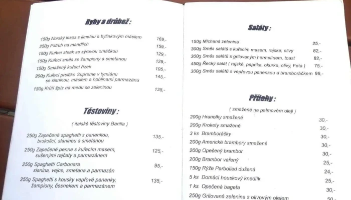 U Hrabetu Menu - Suvorovova 158