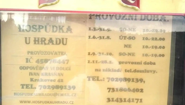 U Hradu -  Menu - Krakovec