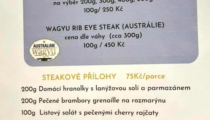 U Johana Restaurace A Penzion -  Menu - Příluky