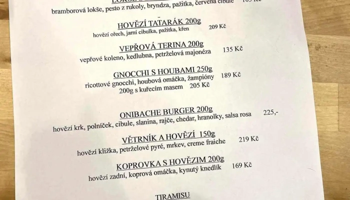 U Kamila -  Menu - Nádražní 219/3