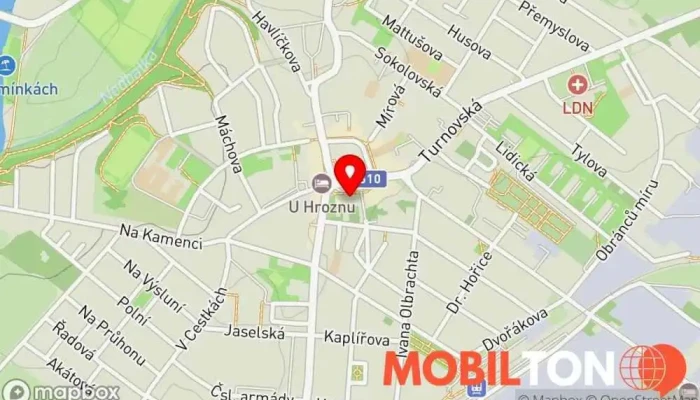 mapa U Karlových Varů Restaurace v Masarykovo nám. 284