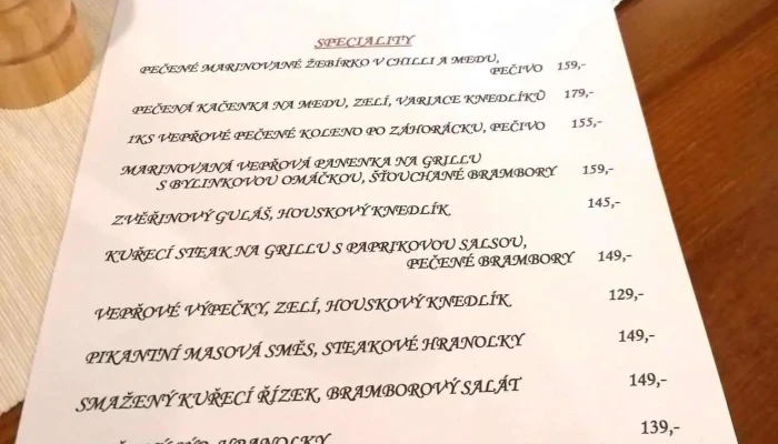 U Komendu Menu - Mariánské Nám. 70