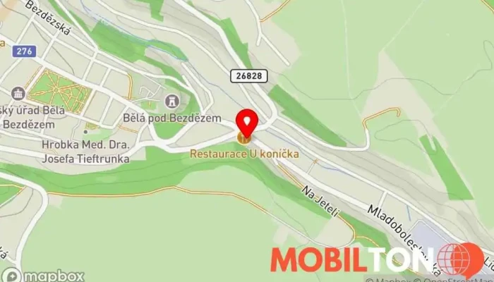 mapa U Koníčka Restaurace v Mladoboleslavská 651