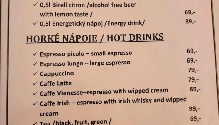 U Maltezskych Rytiru Menu - Malá Strana