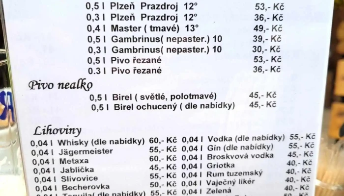 U Mostu -  Menu - Podmokly