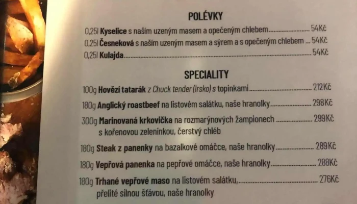U Pana Domaciho Menu - Malenovice