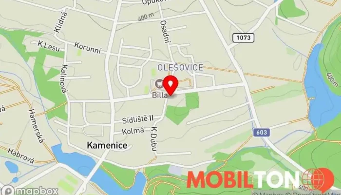 mapa U Partyzána Restaurace v Olešovice