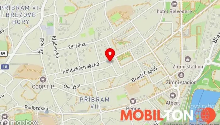 mapa U ŠAŠKA Restaurace v Příbram VII