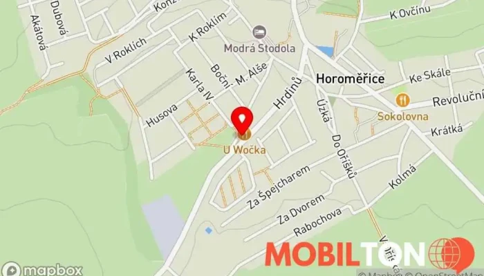 mapa U Wočka Restaurace v Nebušická 709