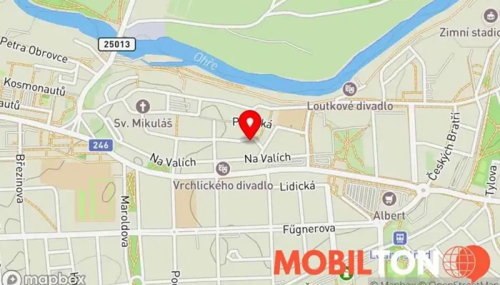 mapa U Žida Restaurace v Česká 182