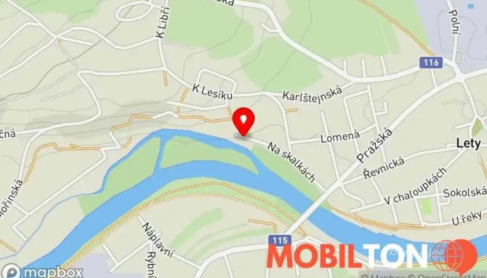 mapa U Zlatý Rybky Rybí restaurace v Lety u Dobřichovic-Dobřichovice