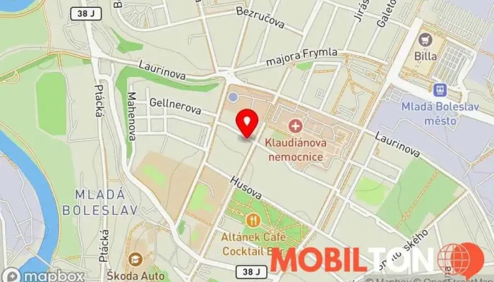 mapa Un Caffé & Bistro Kavárna, Bistro, Kavárna a bar, Italská restaurace, Restaurace v Mladá Boleslav II
