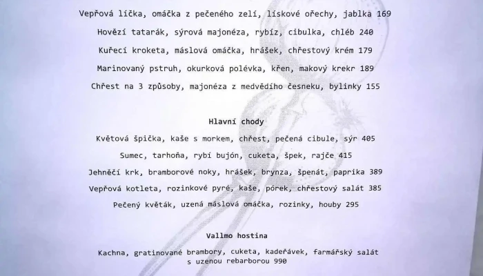 Vallmo Restaurant -  Menu - Nové Město